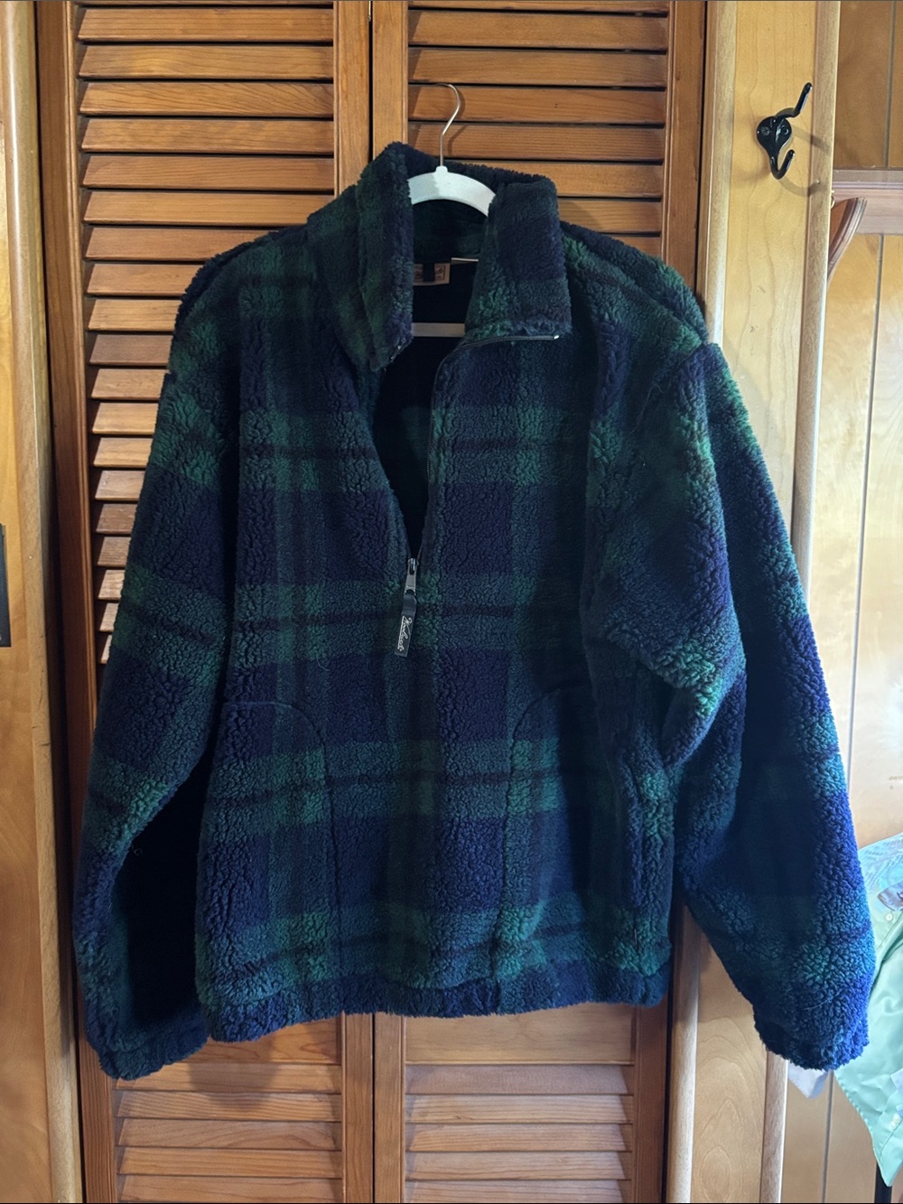 Woolrich Men's Zip-Up Sherpa Pullover - Blackwatch Plaid